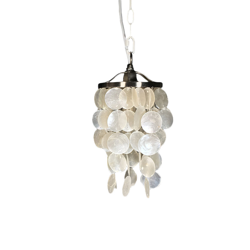 Luz de colgante de campanilla de viento Capilla nórdica 1 Luz de techo colgante blanco ligero para sala de estar
