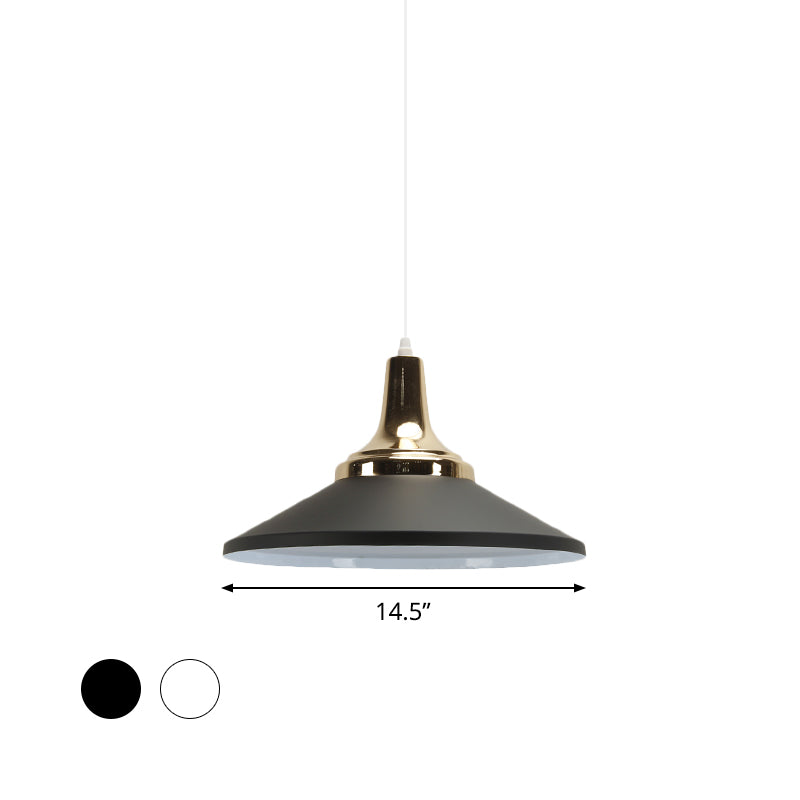 Luz de colgante de cono poco profundo contemporáneo Una lámpara de colgante de aluminio ligero para cocina del hotel