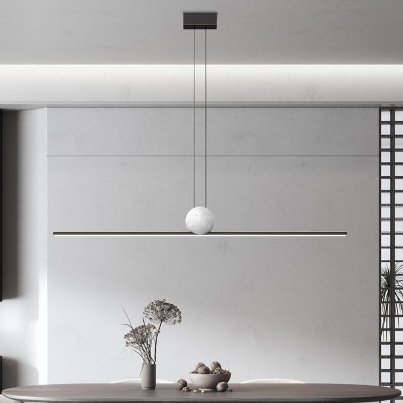 Simple Shape Modern Pendant Lighting Fixtures Metal 1 Light Island Light Fixture for Dining Room