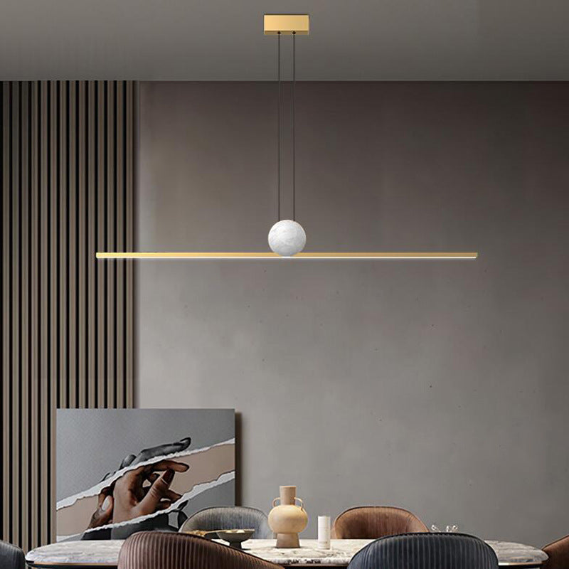 Simple Shape Modern Pendant Lighting Fixtures Metal 1 Light Island Light Fixture for Dining Room