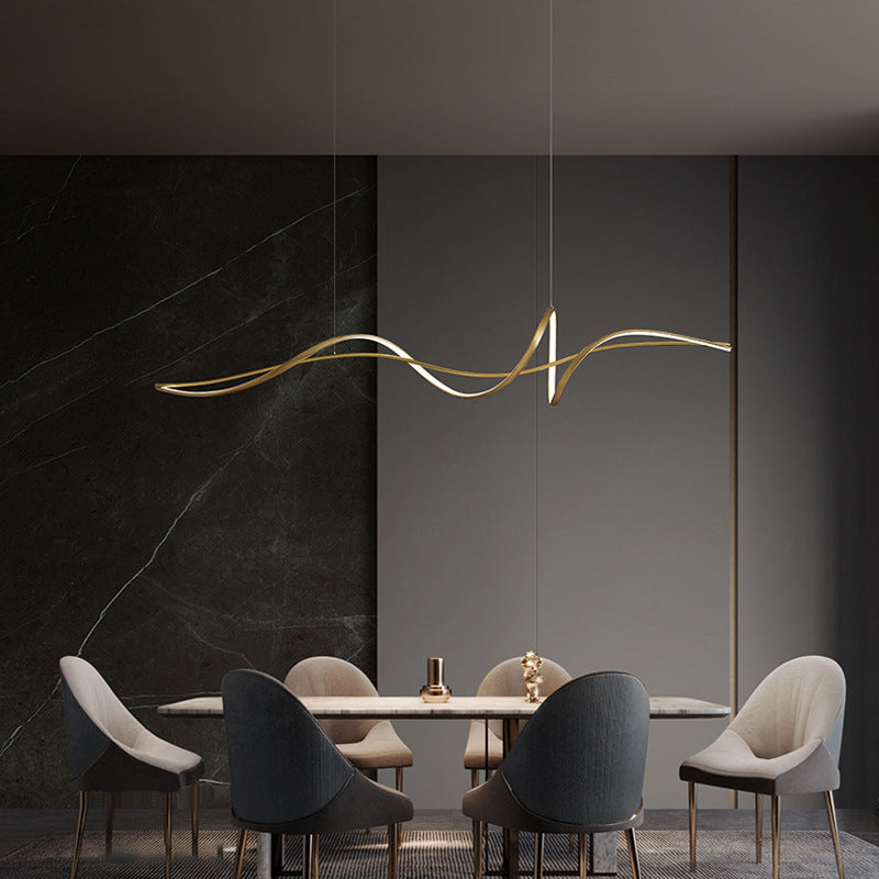 Unique Shape Modern Pendant Lighting Fixtures Metal 1 Light Island Light Fixture for Dining Room