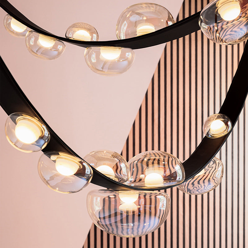 Modern Pendant Lighting Fixtures Glass 7 Lights Island Light Fixture