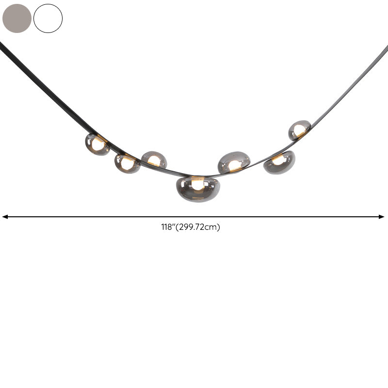 Modern Pendant Lighting Fixtures Glass 7 Lights Island Light Fixture