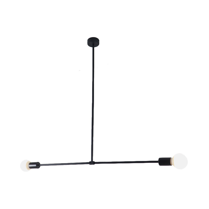 31.5 "/39" W blootgestelde kroonluchter lamp moderne stijl metaal 2 kop binnenhangende verlichting in zwart/goud