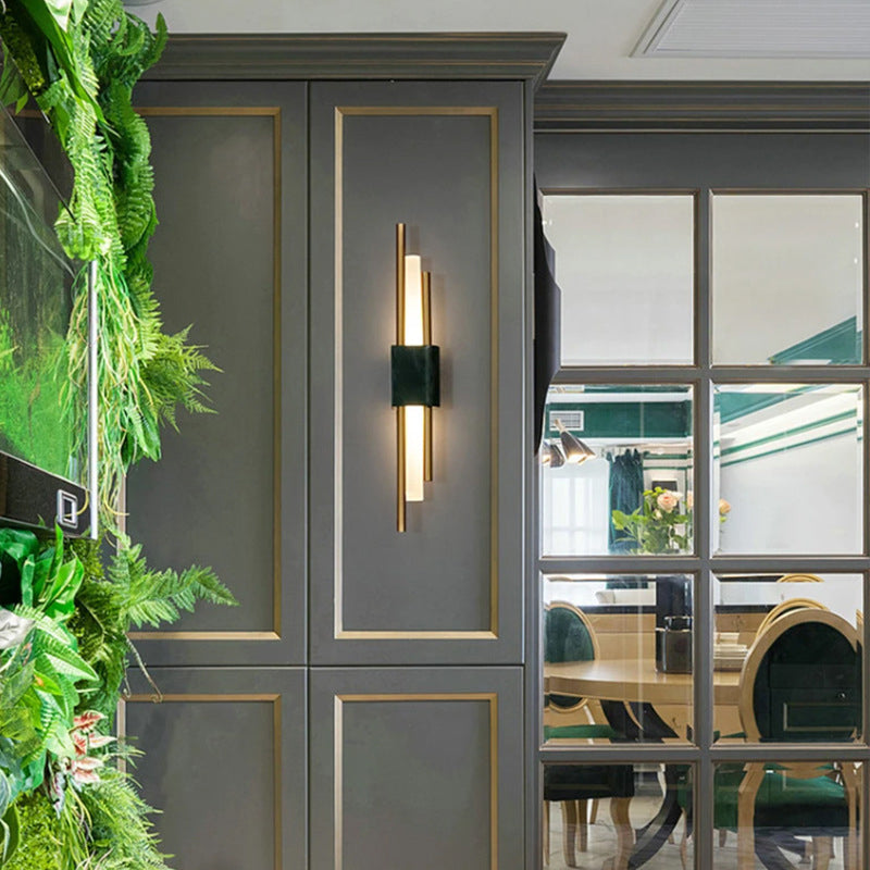 Single White/Green Contemporary LED Shaded Statement Bathroom Vanity Light