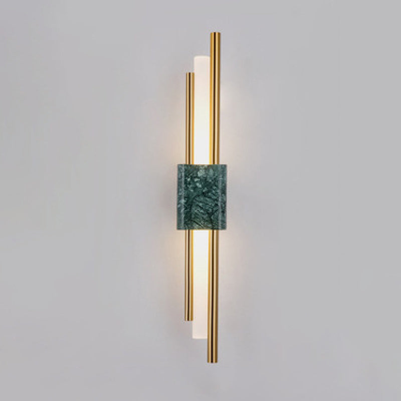 Single White/Green Contemporary LED Shaded Statement Bathroom Vanity Light