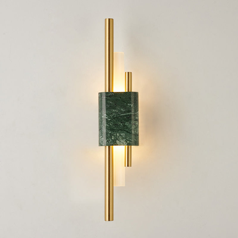 Single White/Green Contemporary LED Shaded Statement Bathroom Vanity Light