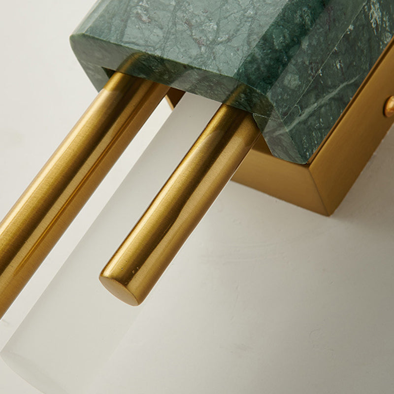 Single White/Green Contemporary LED Shaded Statement Bathroom Vanity Light