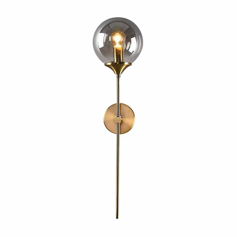 Single Golden Finish Modernism Glass Shade Unique Bathroom Vanity Light
