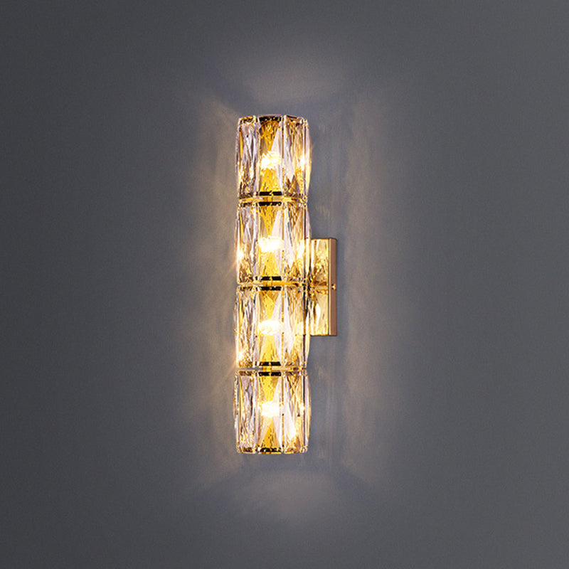 2/4/6-Light Modernism Golden/Chrome Crystal Shade Unique Bathroom Vanity Light