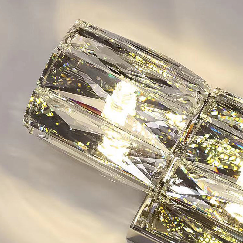 2/4/6-Light Modernism Golden/Chrome Crystal Shade Unique Bathroom Vanity Light