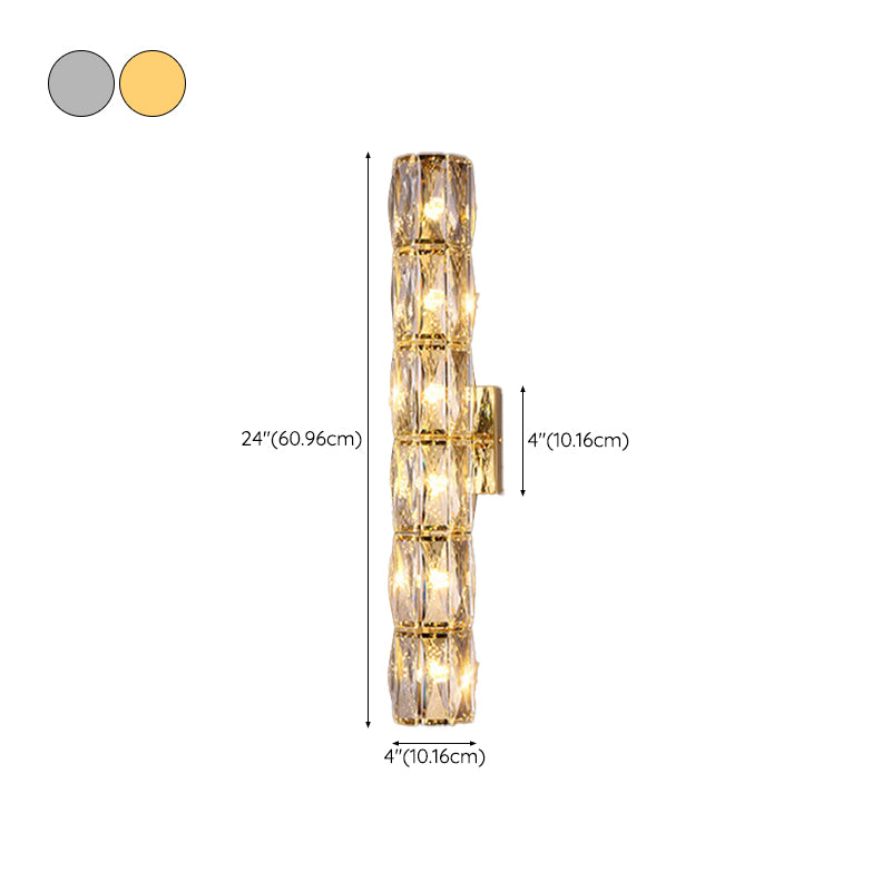 2/4/6-Light Modernism Golden/Chrome Crystal Shade Unique Bathroom Vanity Light