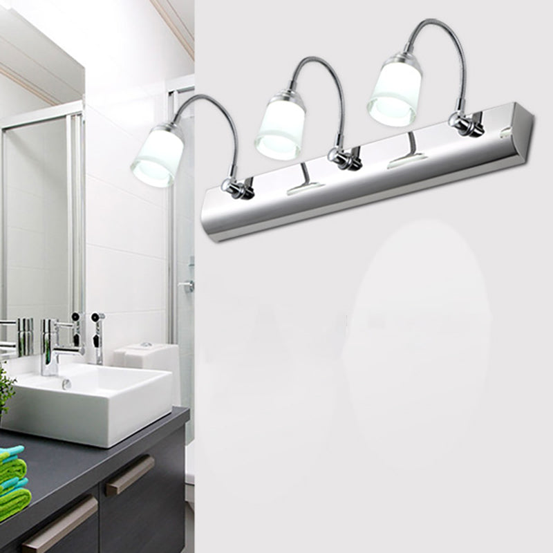 Contemporary Rectangle Shape Vanity Light with Acrylic Shade for Shower Room
