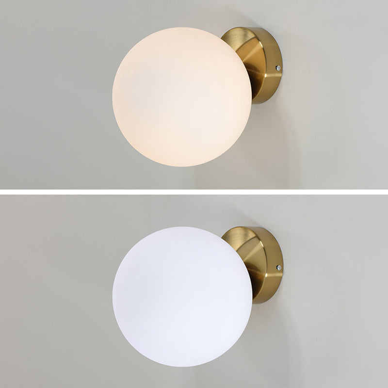 Single Golden Contemporary Glass Statement Shaded Bathroom Vanity Light