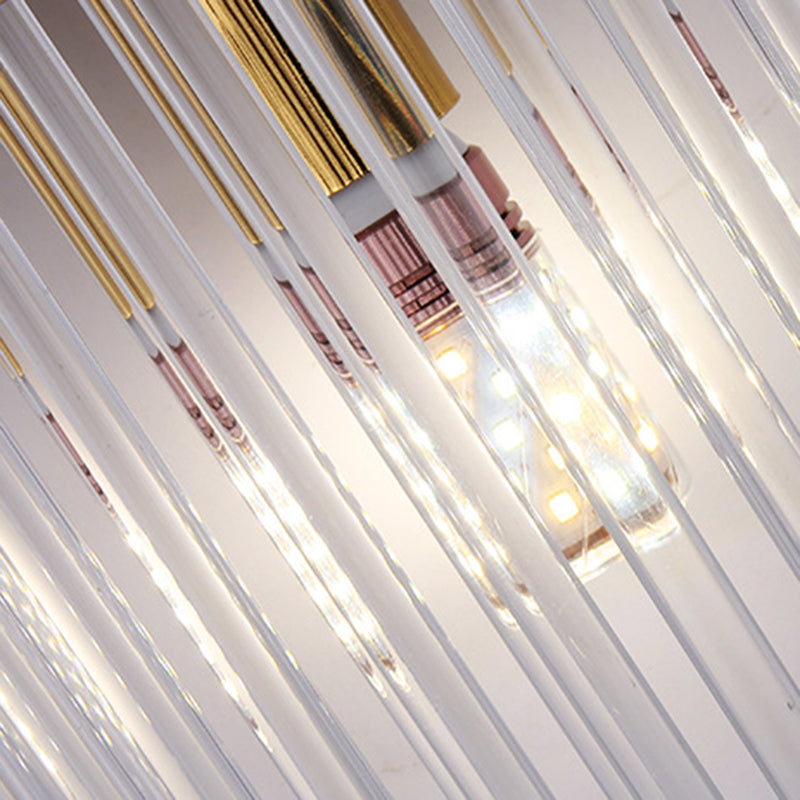 2-Light Golden Contemporary Crystal Unique Shaded Bathroom Vanity Light