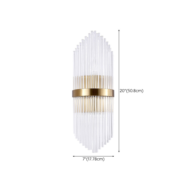2-Light Golden Contemporary Crystal Unique Shaded Bathroom Vanity Light