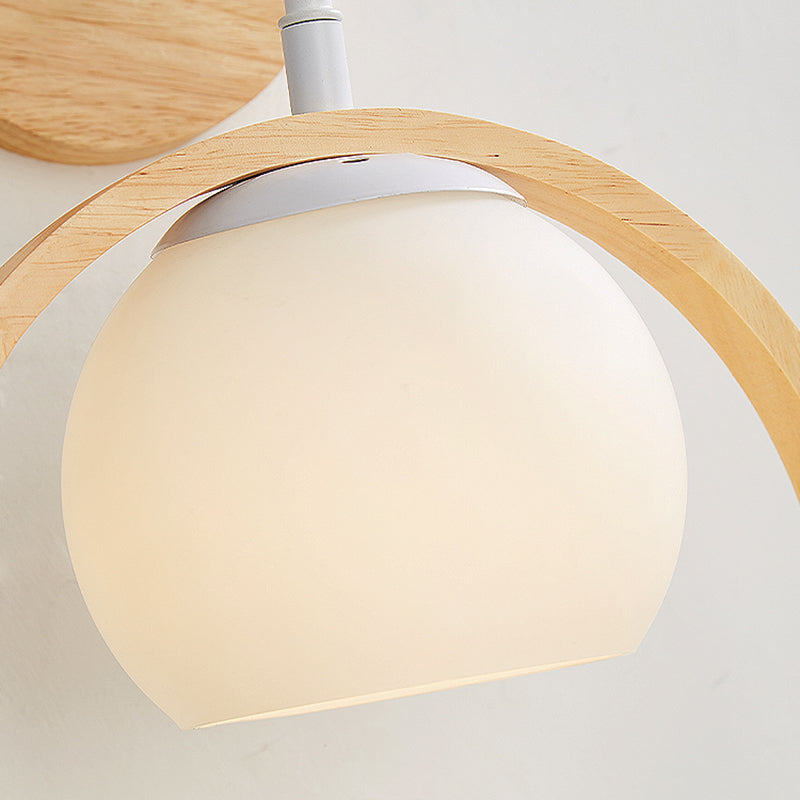 Single Beige/Brown Contemporary Style Wooden Unique Bathroom Vanity Light