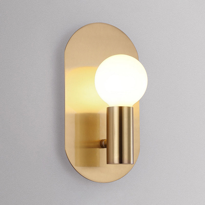 Single Contemporary Golden Finish Metallic Unique Bathroom Vanity Light