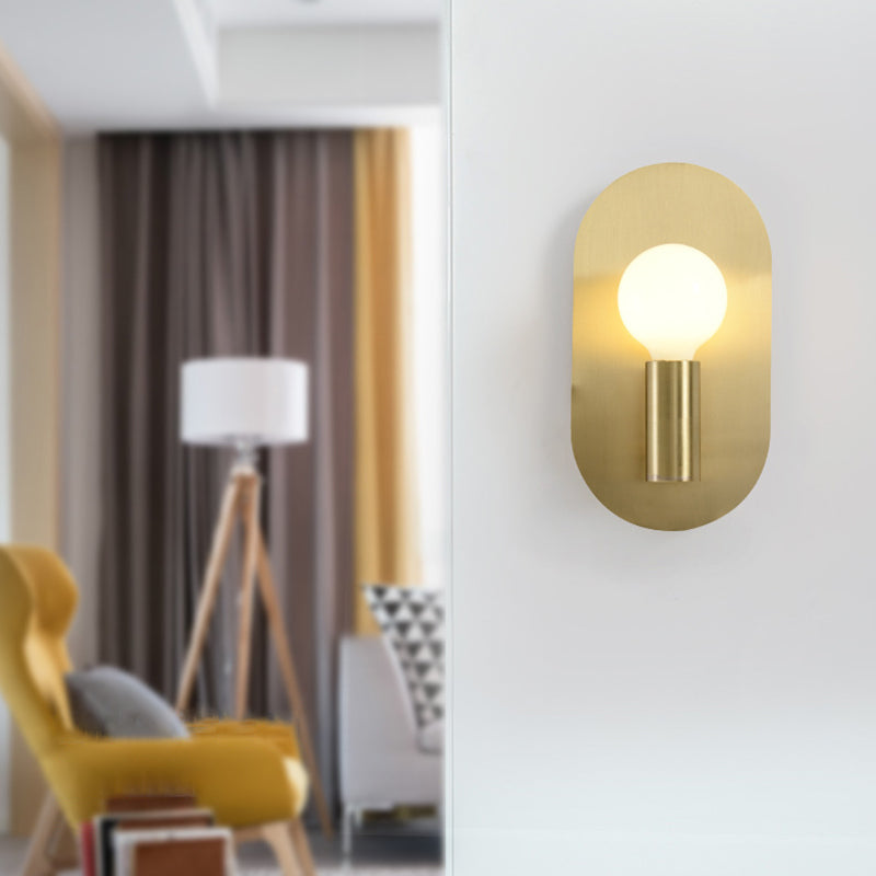 Single Contemporary Golden Finish Metallic Unique Bathroom Vanity Light