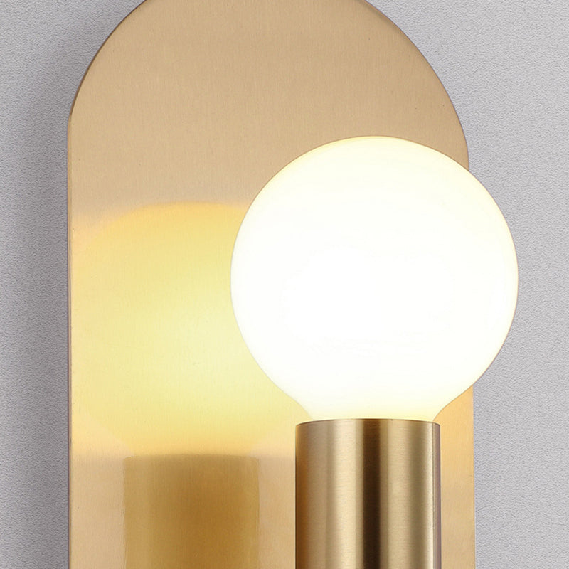 Single Contemporary Golden Finish Metallic Unique Bathroom Vanity Light