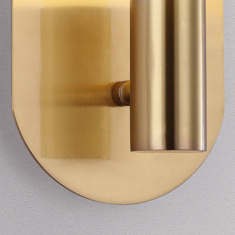 Single Contemporary Golden Finish Metallic Unique Bathroom Vanity Light