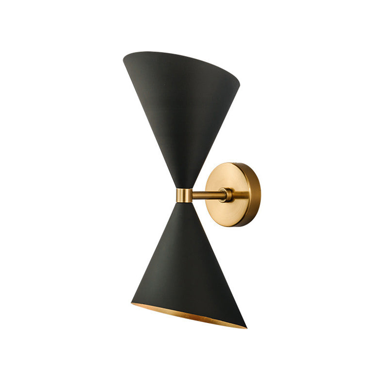 2-Light Contemporary Black Unique Shape Metal Bathroom Vanity Light