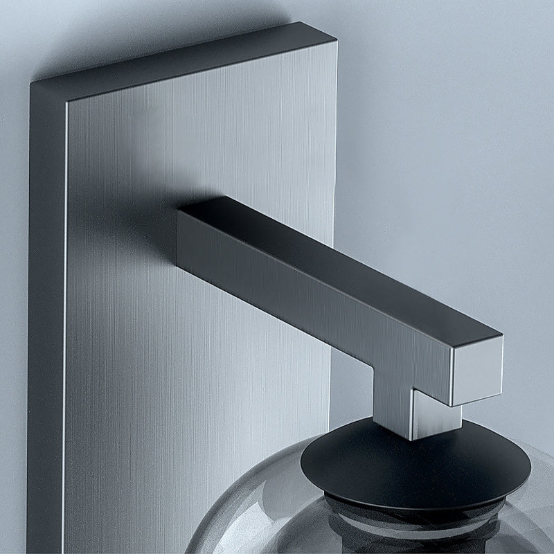 Single Contemporary Silver Glass Shape Unique Bathroom Vanity Light