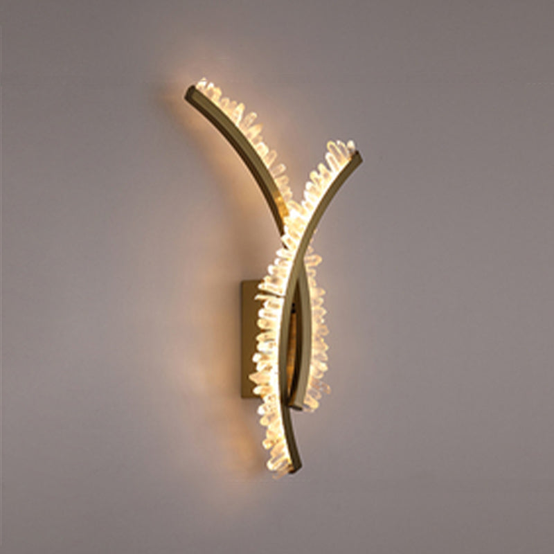 Modern Style Wall Lamp Crystal Gold Wall Sconce Lighting for Bedroom