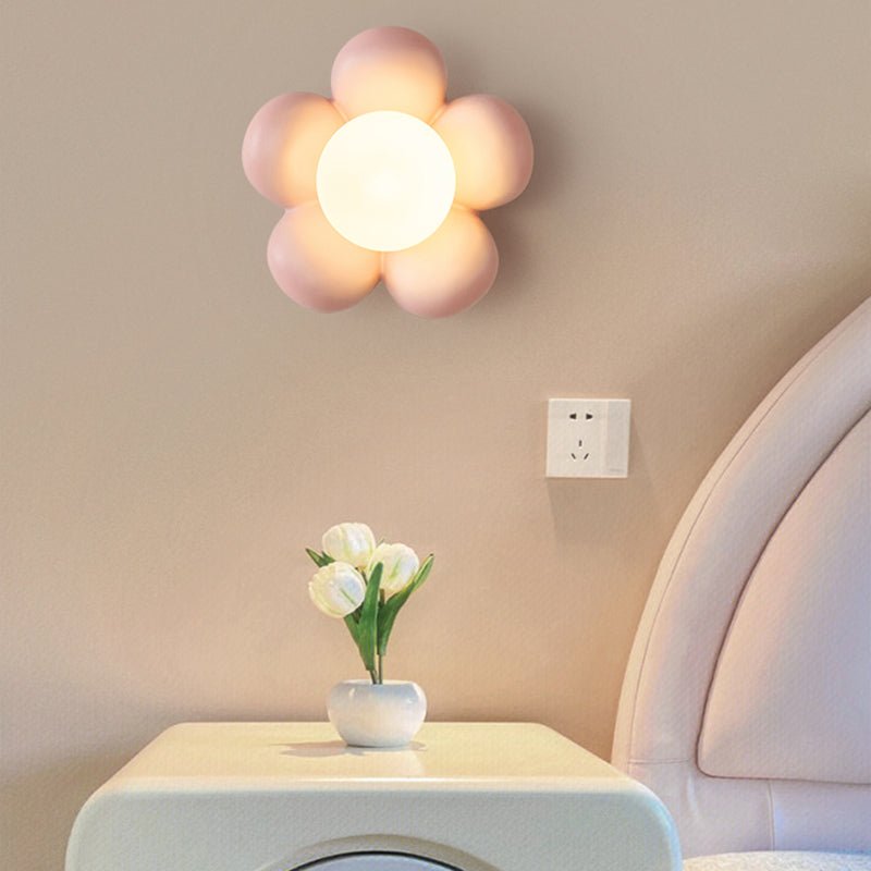 Modern Sconce Light Fixture Pink/White Wall Light Sconce for Bedroom