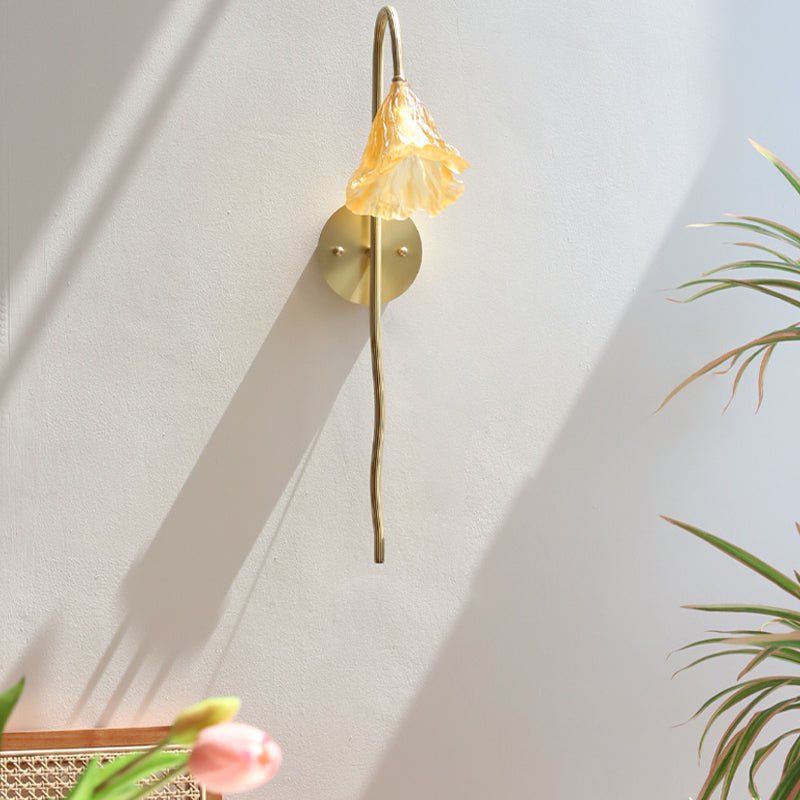 Modern Metal Sconce Light Fixture Glass Shade Wall Sconce Lighting for Bedroom