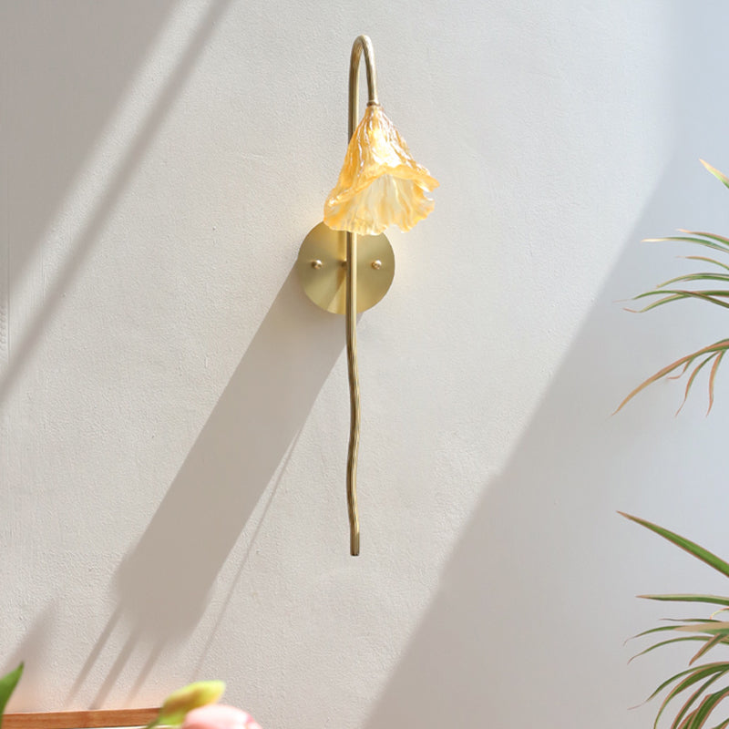 Modern Metal Sconce Light Fixture Glass Shade Wall Sconce Lighting for Bedroom