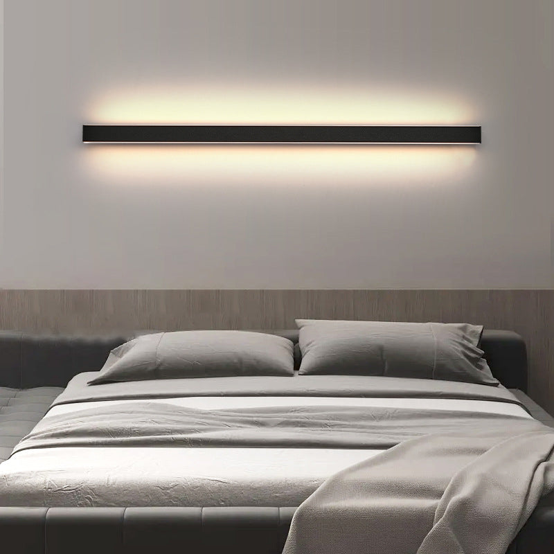 Linear Wall Light Fixture Modern Metal 1 Light Wall Light in Black