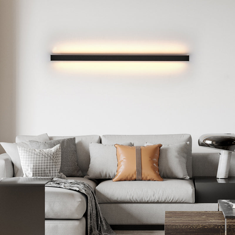 Linear Wall Light Fixture Modern Metal 1 Light Wall Light in Black