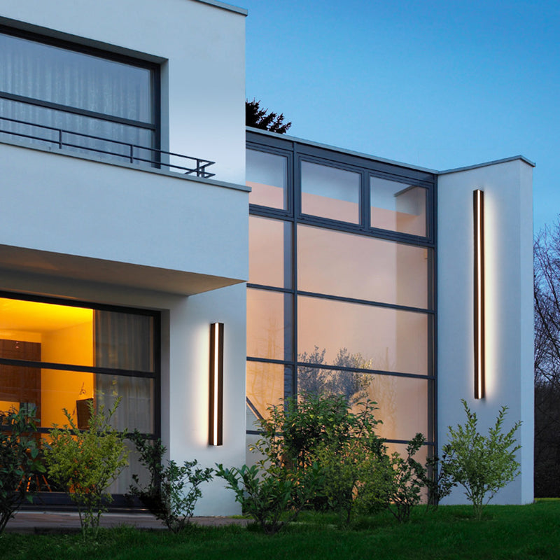 Linear Wall Light Fixture Modern Metal 1 Light Wall Light in Black