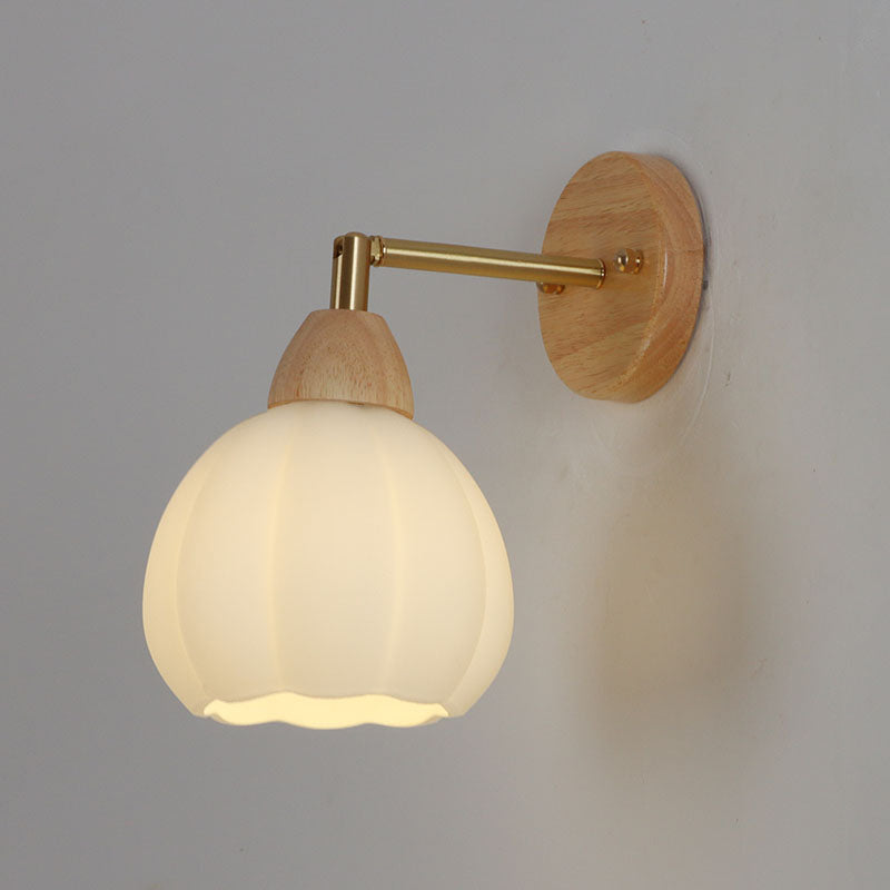 Modern Wooden Wall Light Sconce Minimalist Wall Light Fixture for Bedroom