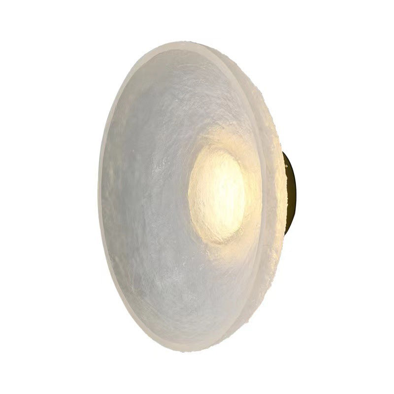 Single White Wall Mounted Sconce LED Shaded Wall Light for Living Room