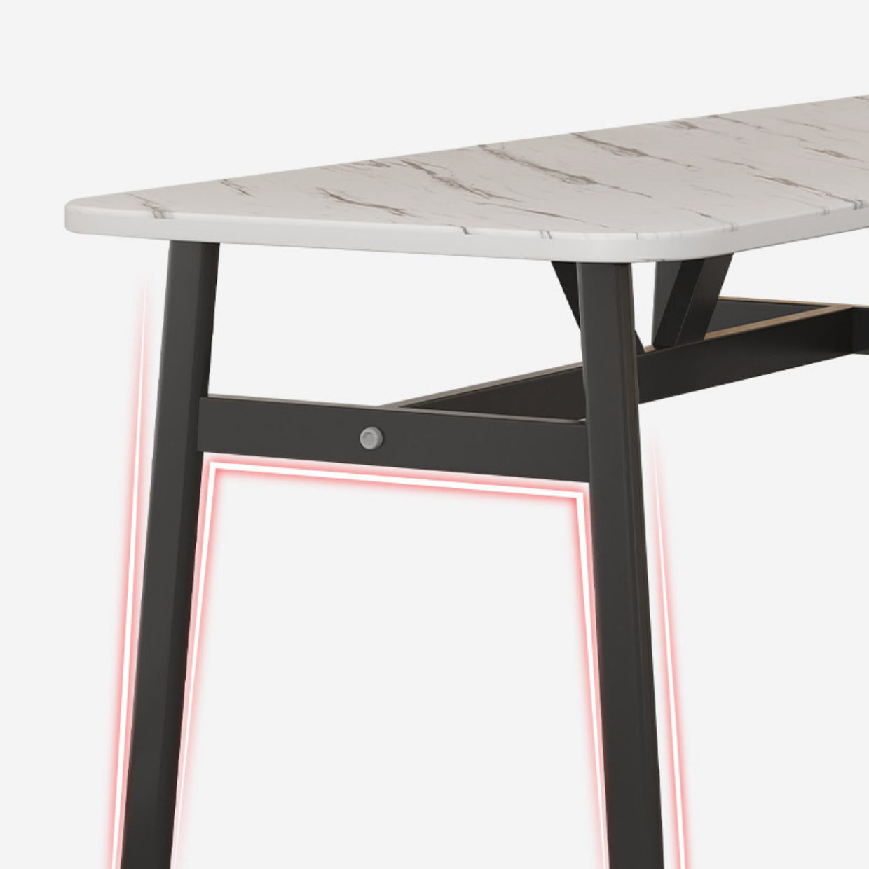 Contemporary White Rectangle Wooden Dining Table with 4 Foot