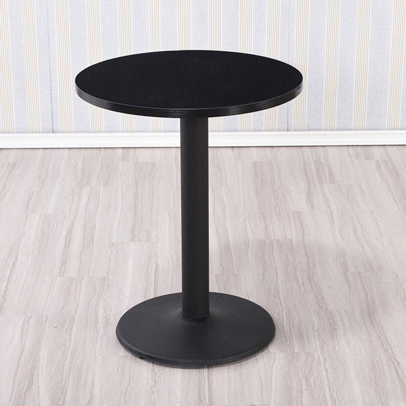 Modern Wooden Top Dining Table for 2 Person with Metal Pedestal Base