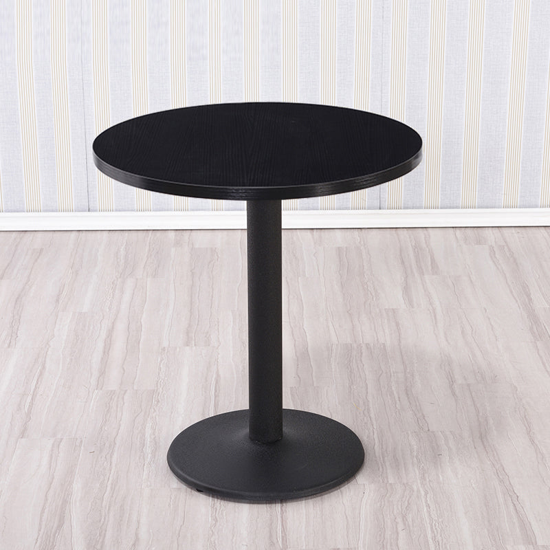 Modern Wooden Top Dining Table for 2 Person with Metal Pedestal Base