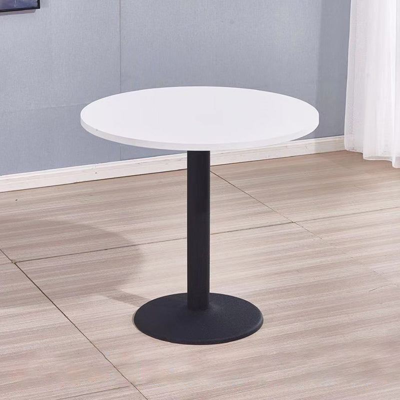 Modern Wooden Top Dining Table for 2 Person with Metal Pedestal Base