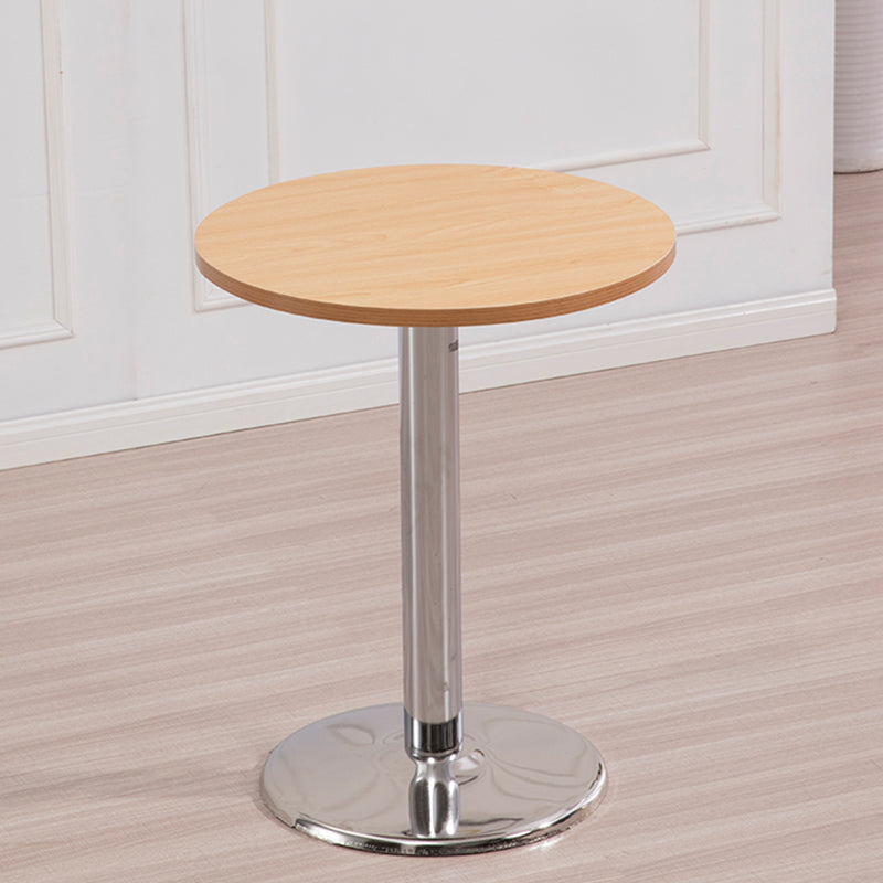 Modern Wooden Top Dining Table for 2 Person with Metal Pedestal Base