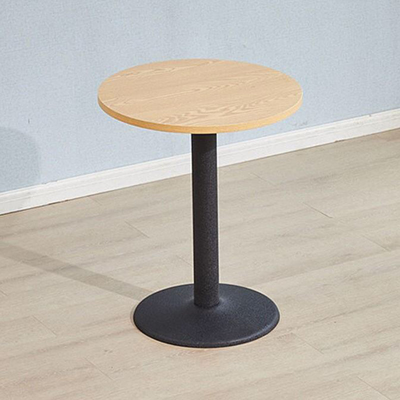 Modern Wooden Top Dining Table for 2 Person with Metal Pedestal Base