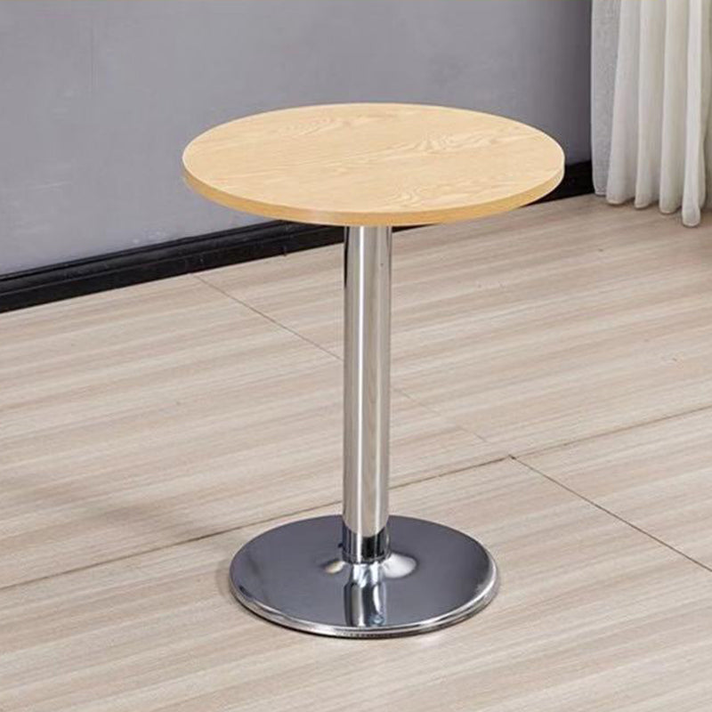 Modern Wooden Top Dining Table for 2 Person with Metal Pedestal Base