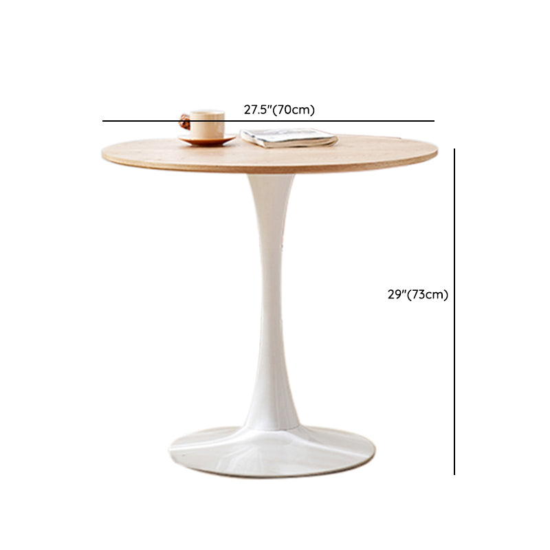 Round Dining Table Modern Natural Wooden Tabletop with Tulip Base