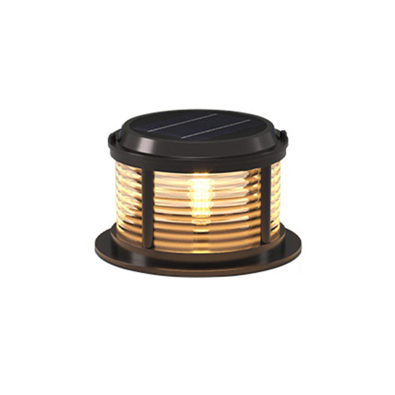 Contemporary Metal Circle Shape Outdoor Waterproof Light with Glass Shade
