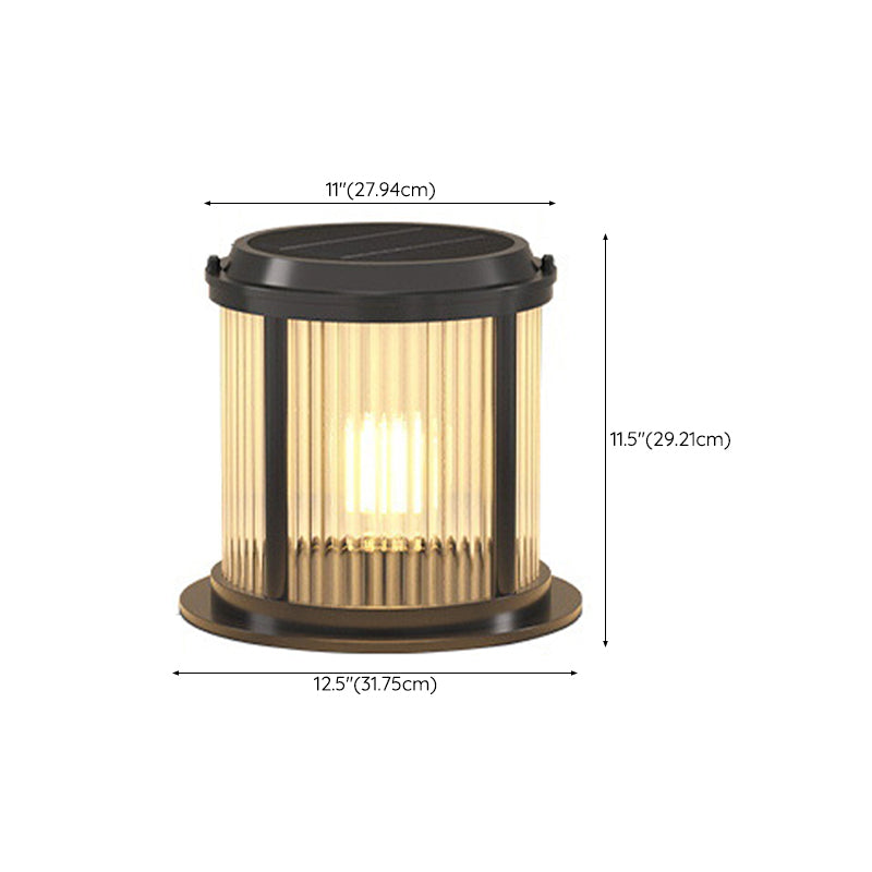 Contemporary Metal Circle Shape Outdoor Waterproof Light with Glass Shade