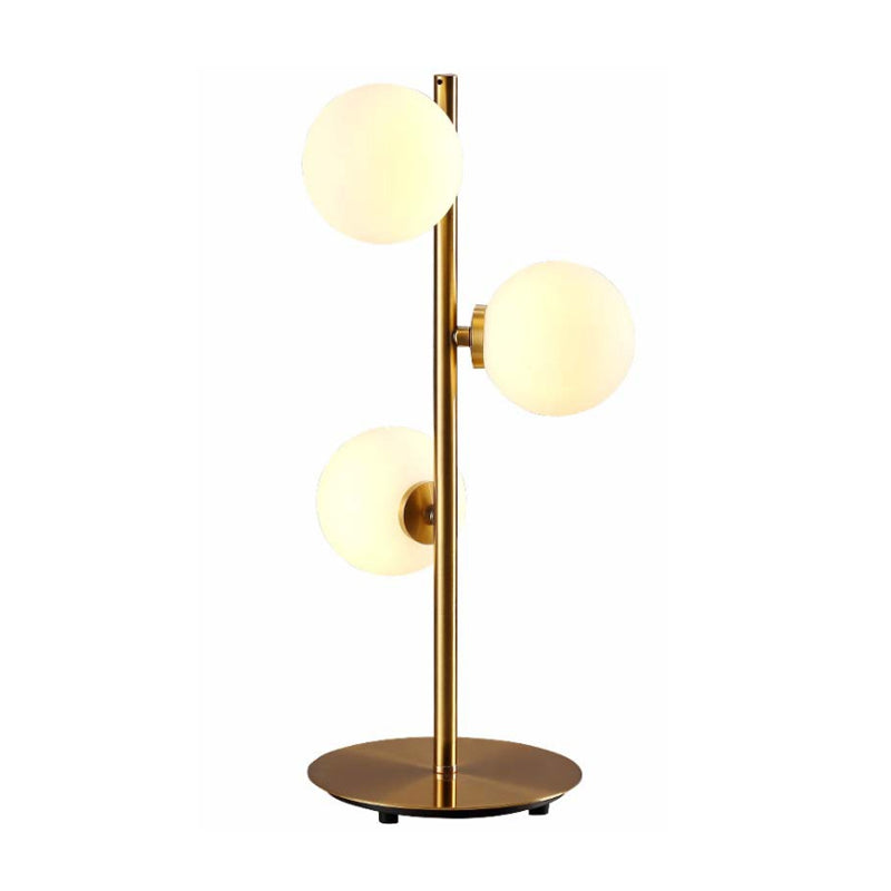 3 Lights Table Lamps Post Modern Style Gold Table Light with Globe White Glass Shade