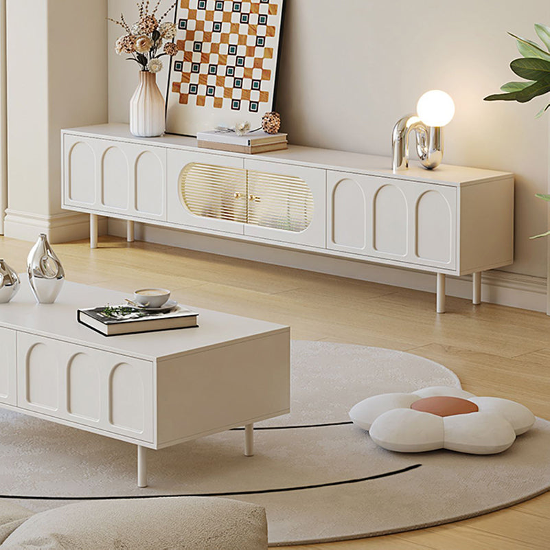 Scandinavian TV Media Console White Media Console TV Stand with Drawers