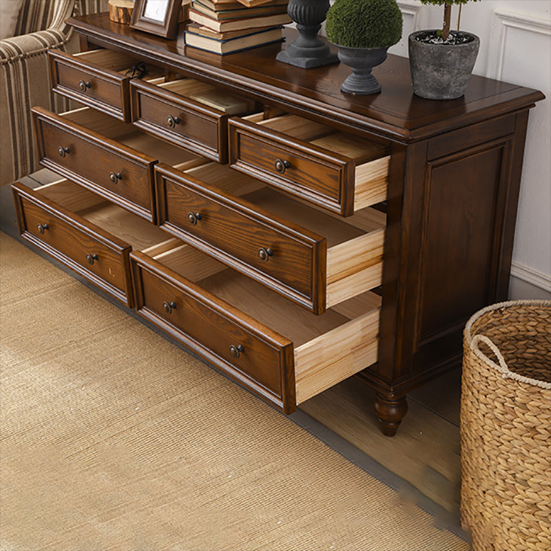 Solid Wood Traditional Storage Chest Dresser with 3/4/5/6/7/8/9/10 Drawers