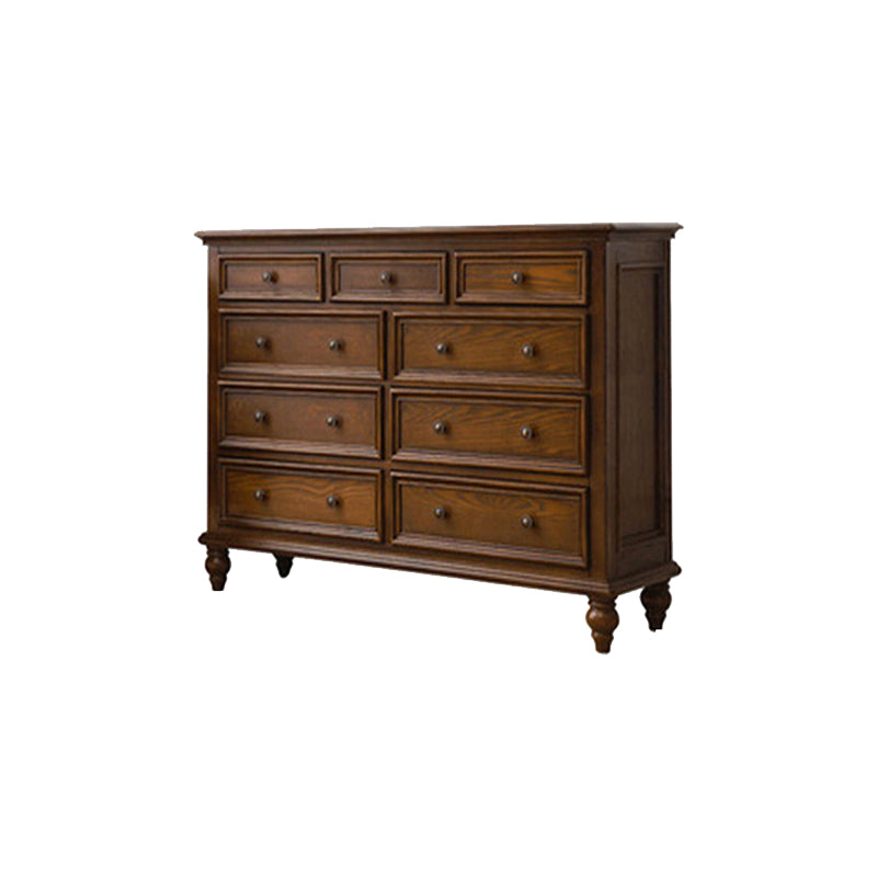 Solid Wood Traditional Storage Chest Dresser with 3/4/5/6/7/8/9/10 Drawers